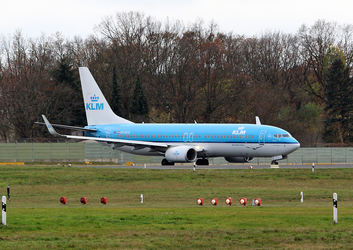 KLM, Boeing B 737-8K2, PH-BCD, TXL, 19.11.2017