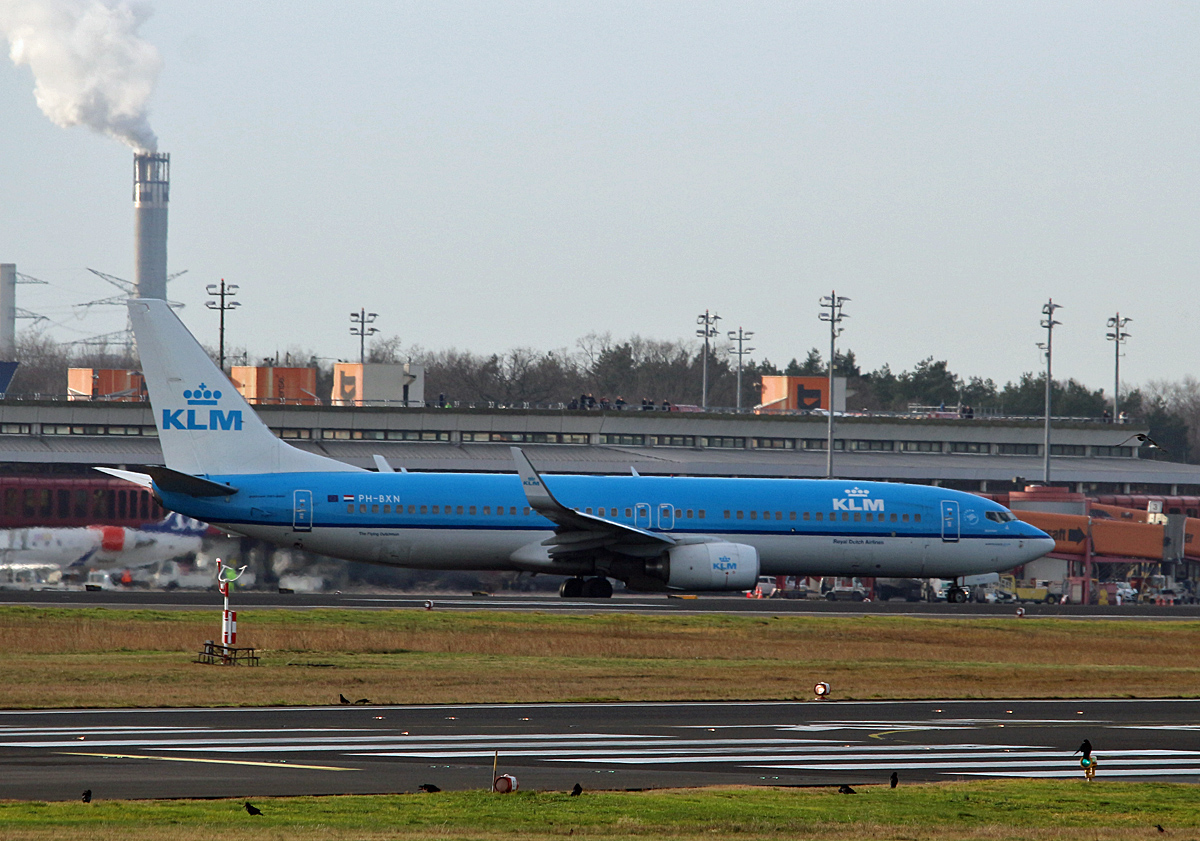 KLM, Boeing B 737-8K2, PH-BXN, TXL, 06.01.2018