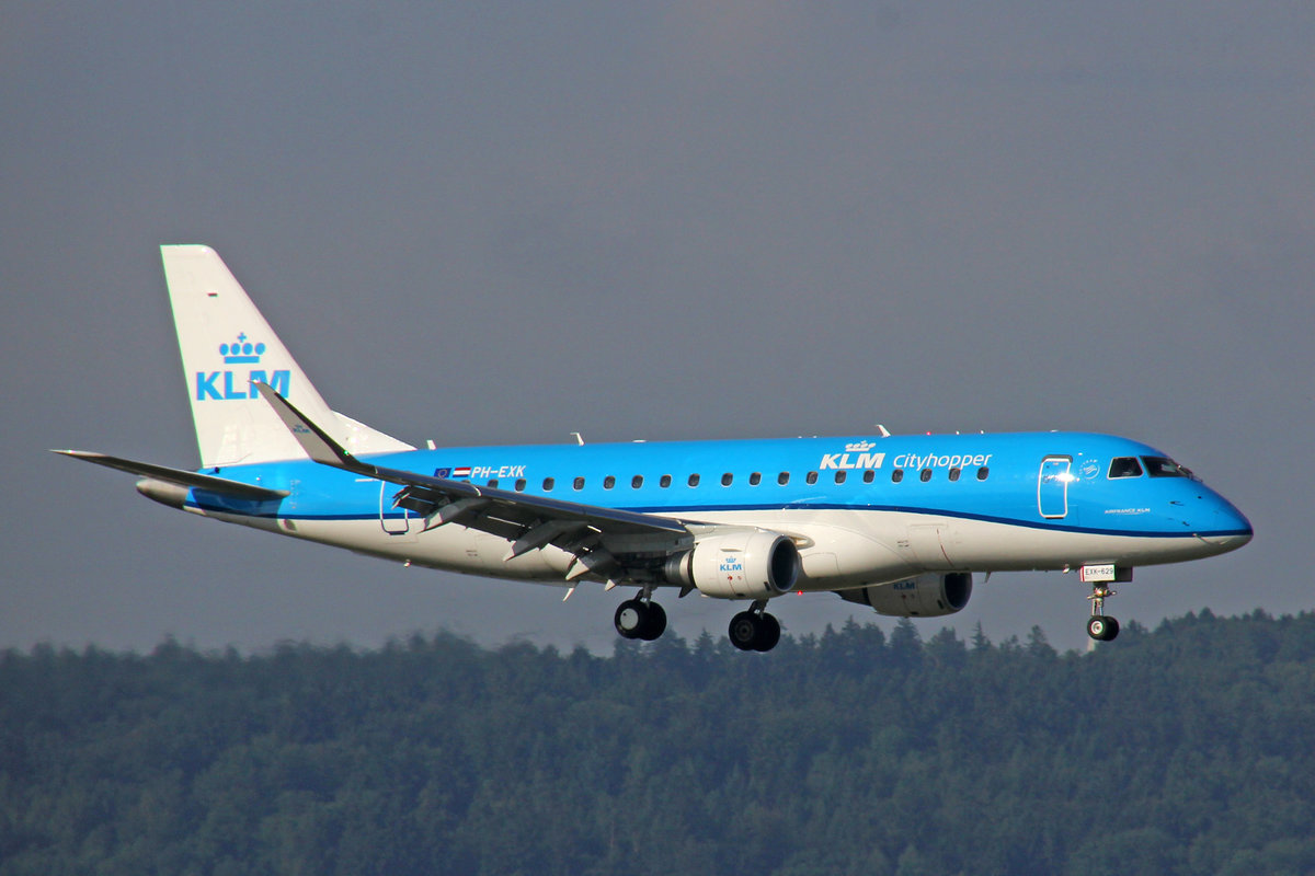 KLM Cityhopper, PH-EXK, Embraer Emb-175STD, 29.Juli 2017, ZRH Zürich, Switzerland.