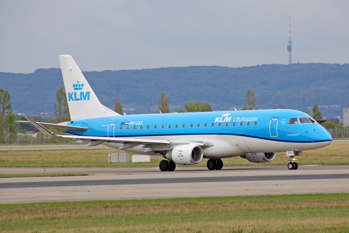 KLM Cityhopper, PH-EXX, Embraer ERJ-175LR, msn: 17000711, 03.September 2018, BSL Basel-Mülhausen, Switzerland.