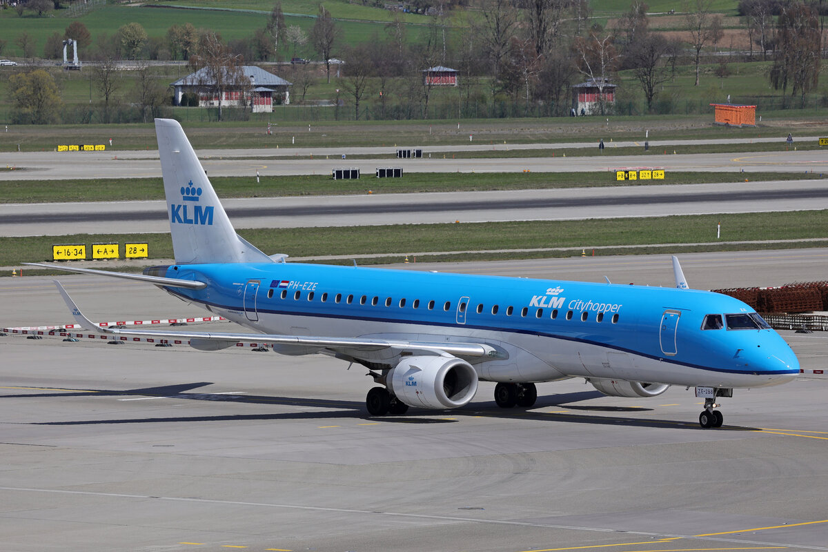 KLM Cityhopper, PH-EZE, Embraer ERJ-190STD, msn: 19000288, 03.April 2026, ZRH Zürich, Switzerland.