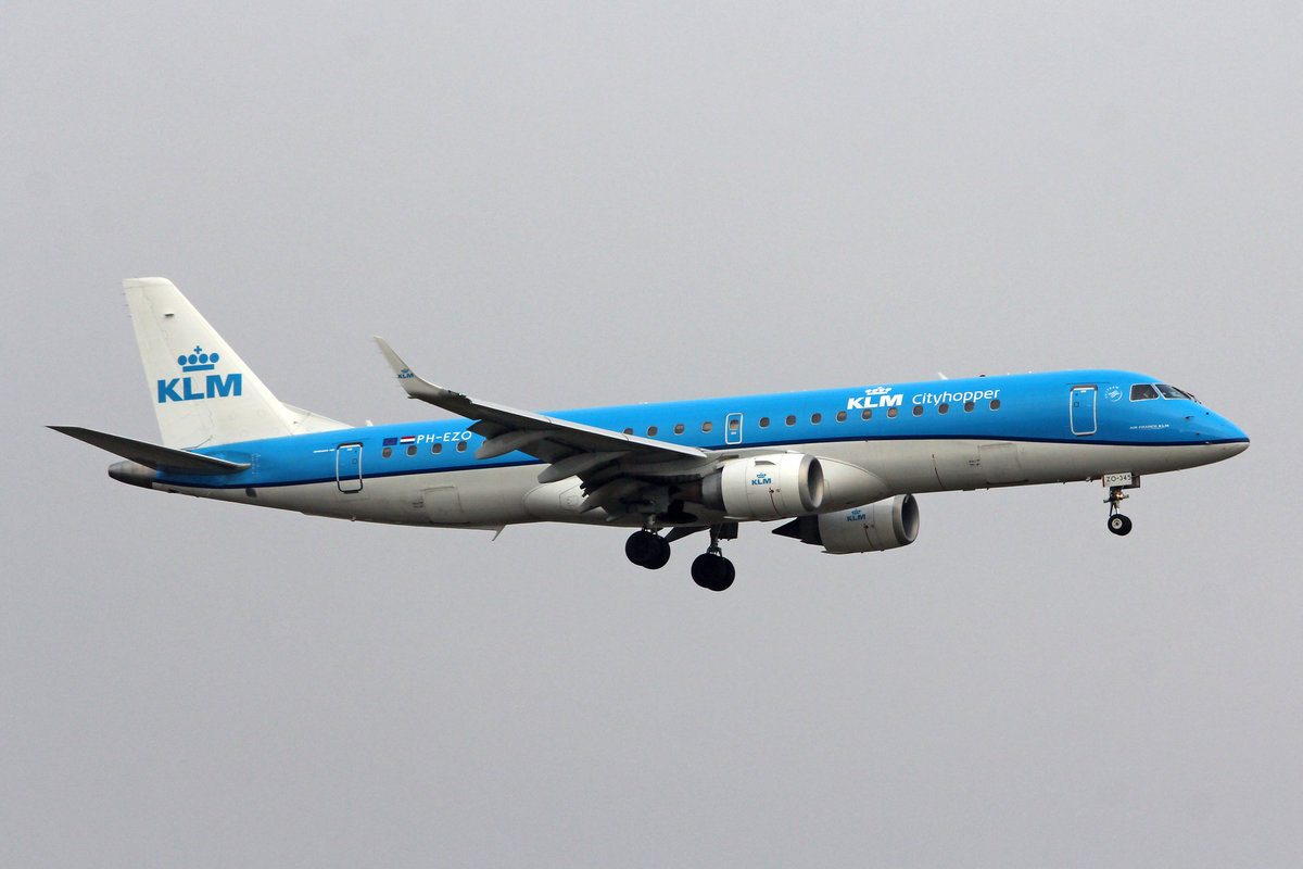 KLM Cityhopper, PH-EZO, Embraer Emb-190STD, msn: 19000345, 21.Januar 2019, ZRH Zürich, Switzerland.