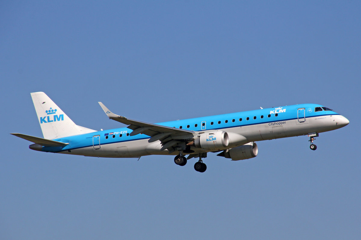 KLM Cityhopper, PH-EZS, Embraer Emb-190LR, 29.September 2016, ZRH Zürich, Switzerland.