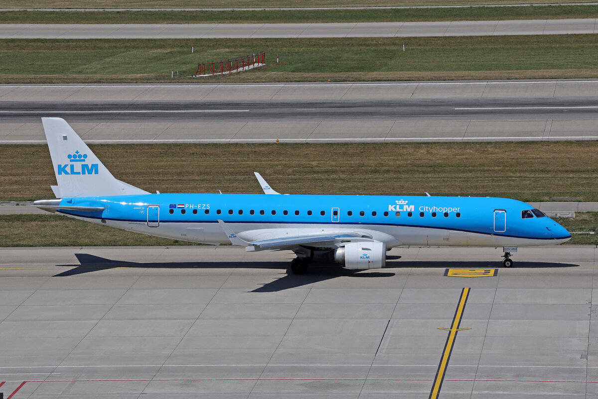 KLM Cityhopper, PH-EZS, Embraer ERJ-190STD, msn: 19000380, 19.Juni 2026, ZRH Z�rich, Switzerland.