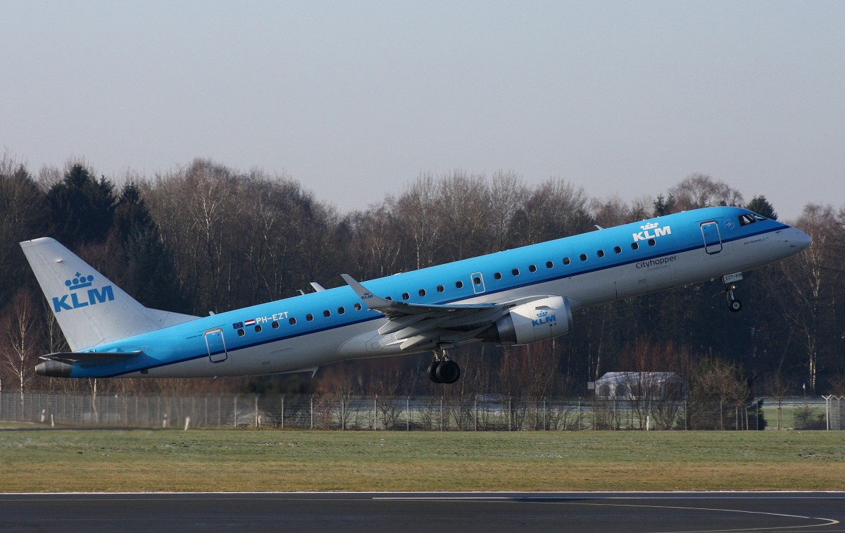 KLM Cityhopper, PH-EZT, (c/n 19000519),Embraer ERJ-190-100, 06.02.2015, HAM-EDDH, Hamburg, Germany 