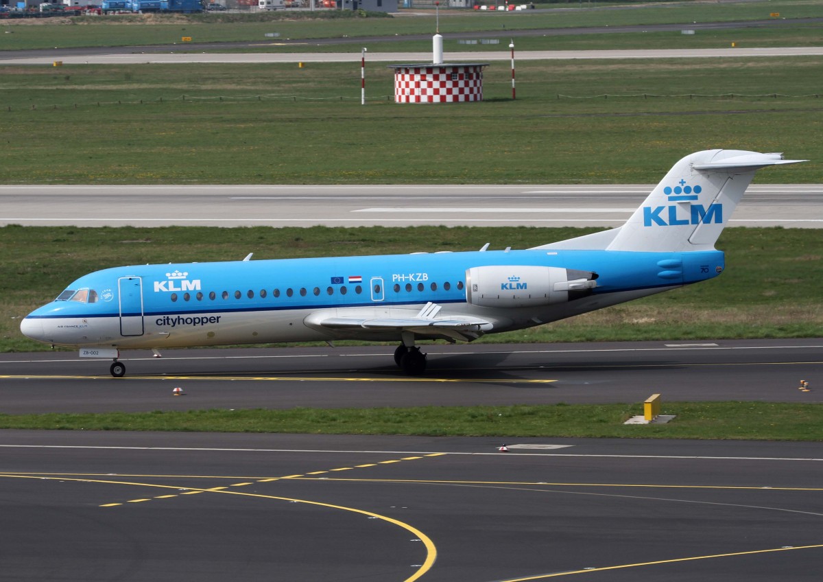 KLM cityhopper, PH-KZB, Fokker, 70, 02.04.2014, DUS-EDDL, Dsseldorf, Germany 