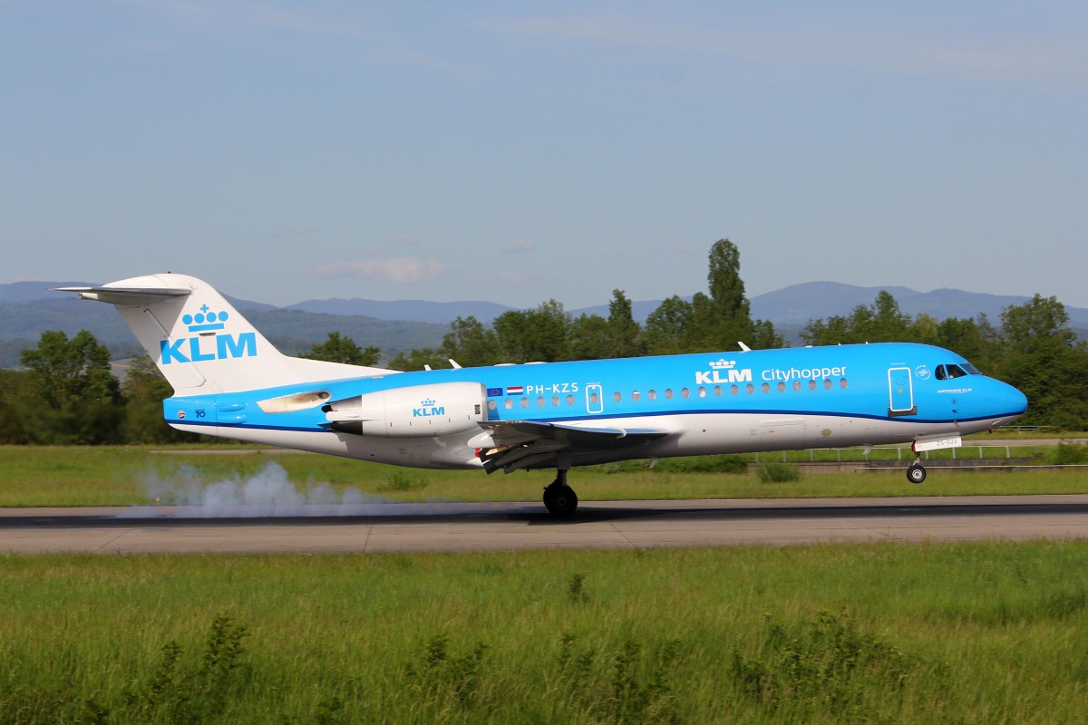 KLM Cityhopper, PH-KZS, Fokker 70, 7.Mai 2015, BSL  Basel, Switzerland.
