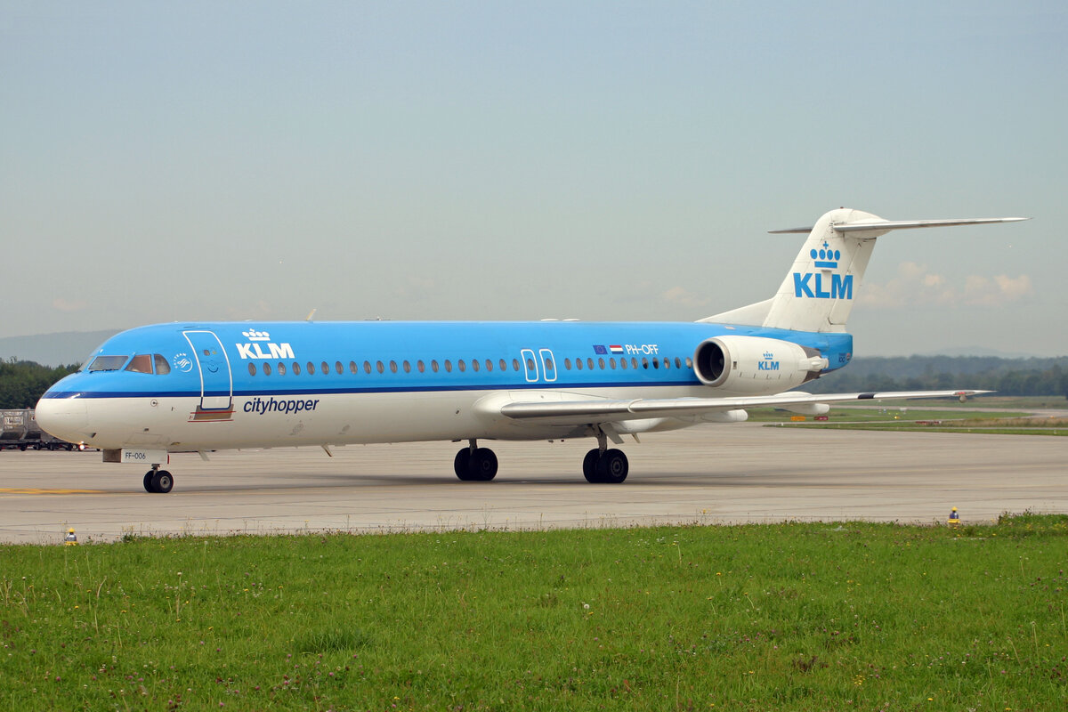 KLM Cityhopper, PH-OFF, Fokker 100, msn: 11274, 26.August 2007, ZRH Zürich, Switzerland.