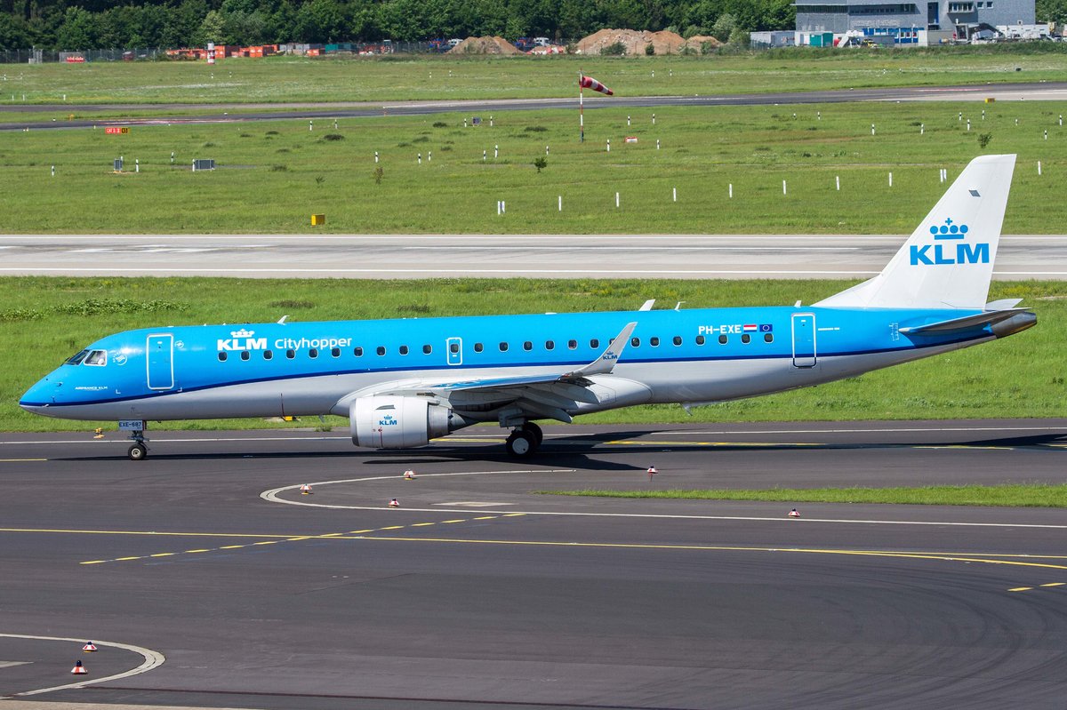 KLM-Cityhopper (WA-KLC), PH-EXE, Embraer, 190 STD (190-100)(neue WA-Lkrg.), 17.05.2017, DUS-EDDL, Düsseldorf, Germany