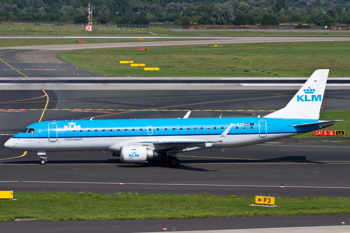 KLM Cityhopper (WA-KLC), PH-EZT, Embraer, 190 STD, 22.08.2015, DUS-EDDL, Düsseldorf, Germany