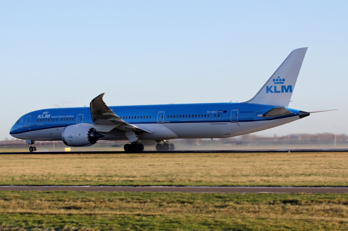 KLM PH-BHC beim Start in Amsterdam 17.1.2016