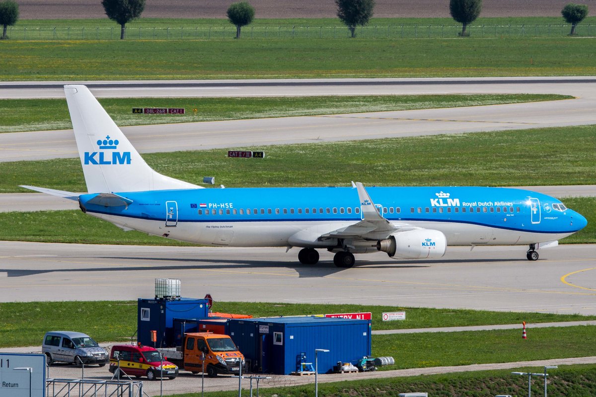KLM Royal Dutch Airlines (KL-KLM), PH-HSE  Blauwstaart-Blue Tail , Boeing, 737-8K2 wl (neue KL-Lkrg.), 22.08.2017, MUC-EDDM, München, Germany 