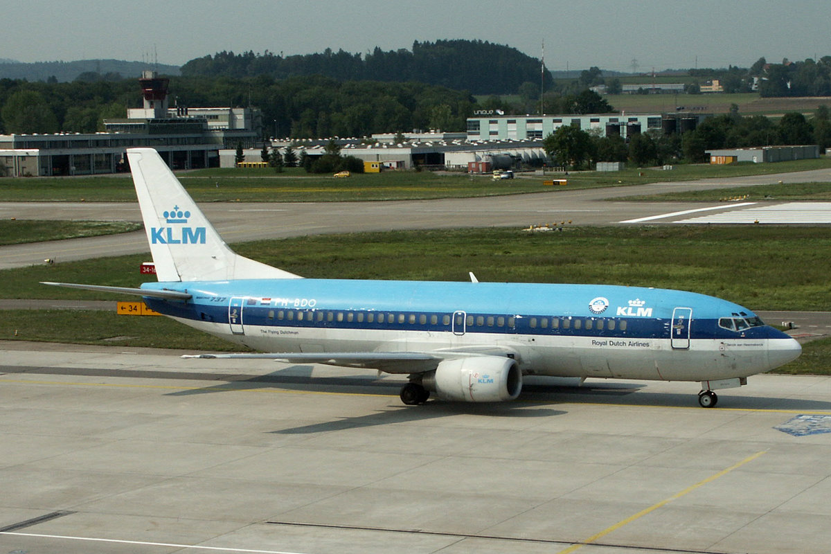 KLM Royal Dutch Airlines, PH-BDO, Boeing 737-306,  Jacob van Heemskerk , 06.August 2003, ZRH Zürich, Switzerland.