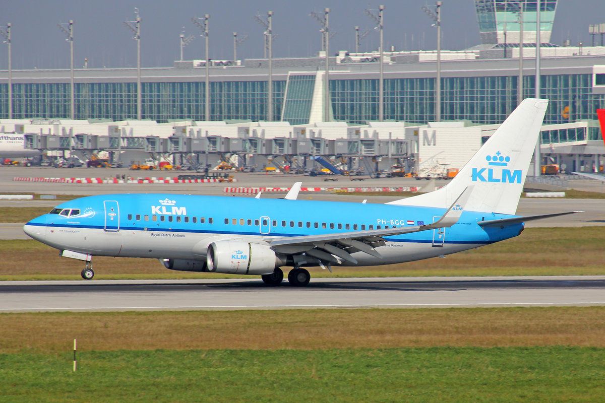 KLM Royal Dutch Airlines, PH-BGG, Boeing 737-7K2,  Koningseider / King Eider , 25.September 2016, MUC München, Germany.