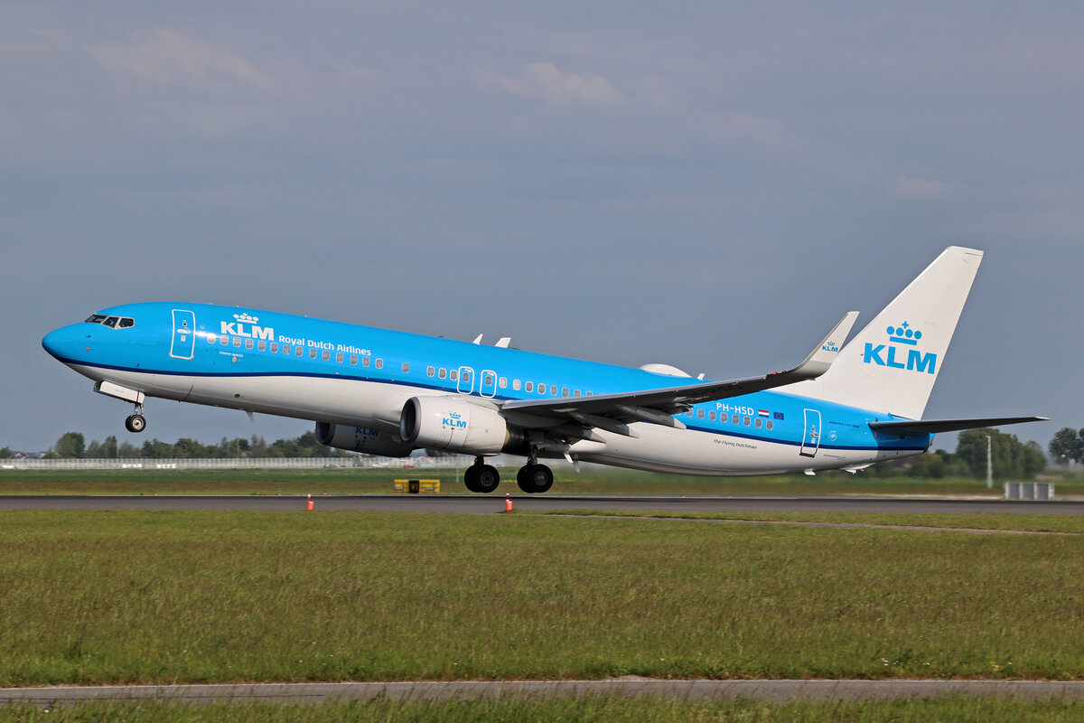 KLM Royal Dutch Airlines, PH-HSD, Boeing B737-8K2, msn: 39260/3581,  Groene Specht , 20.Mai 2023, AMS Amsterdam, Netherlands. 