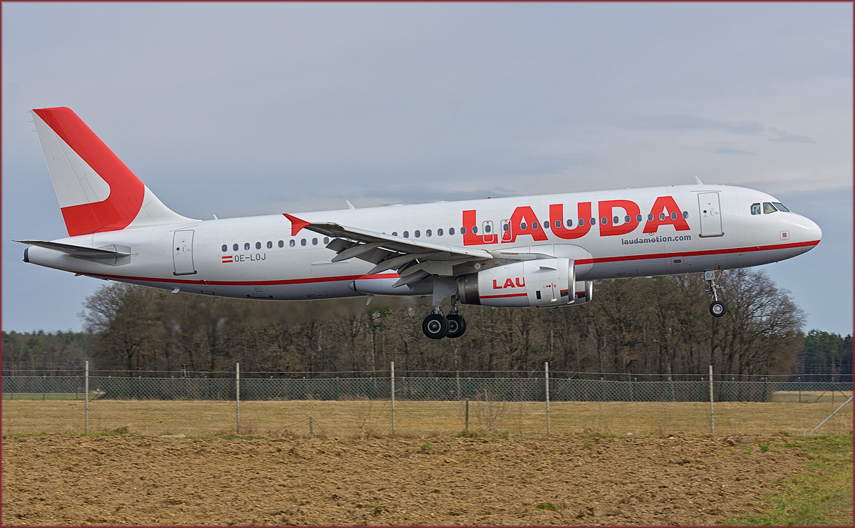 LaudaMotion OE-LOJ; Airbus A320; Maribor Flughafen MBX, Trainingsflug; 19.2.2020