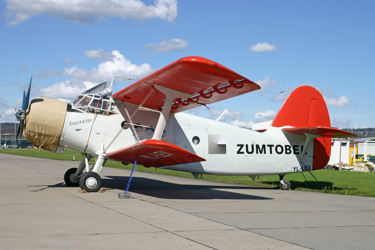 Liepajas Izp. SS, YL-LEV, Antonov An-2P, msn: 1G140-41, 19.April 2008, ZRH Zürich, Switzerland.