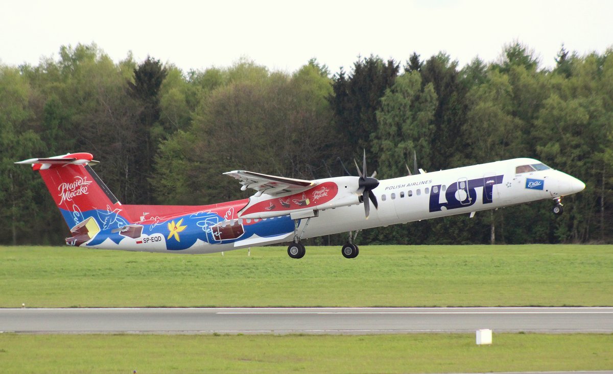LOT Polish Airlines, SP-EQD, MSN 4411, De Havilland Canada DHC8-402Q Dash 8, 09.05.2027, HAM-EDDH, Hamburg, Germany (Ptasie Mleczko livery) 
