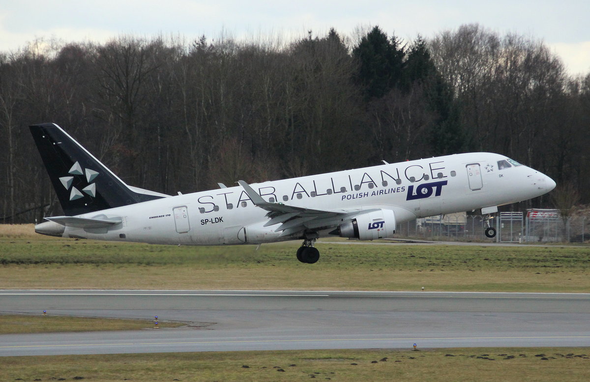 LOT Polish Airlines, SP-LDK,MSN 170000074, Embraer ERJ170-100LR, 14.03.2018,HAM-EDDH, Hamburg, Germany (Star Alliance livery) 
