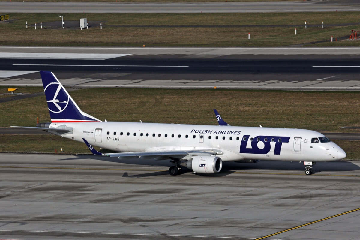 LOT Polish Airlines, SP-LMB, Embraer ERJ-190STD, msn: 19000762, 16.Januar 2024, ZRH Zürich, Switzerland.