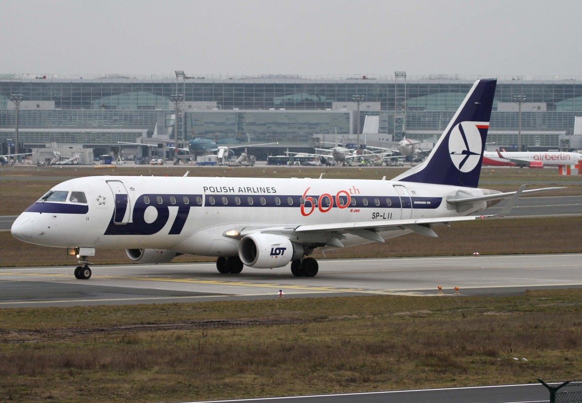 LOT, SP-LII, Embraer, 175 LR (600th E-Jet), 23.01.2014, FRA-EDDF, Frankfurt, Germany