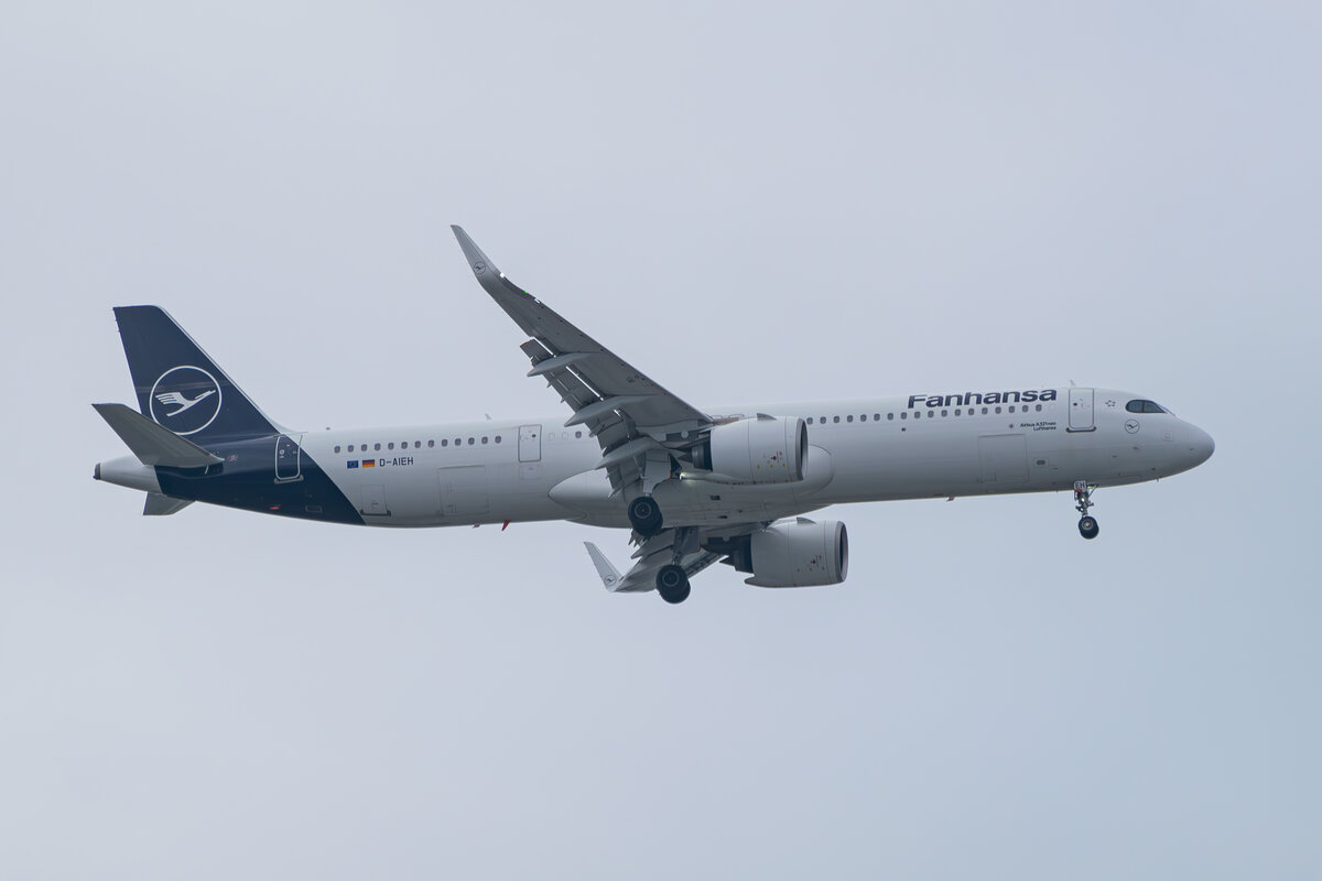 Lufthansa / Airbus A321-271NX / D-AIEH / Landeanflug Bremen / 09.08.2024 08:14 Uhr