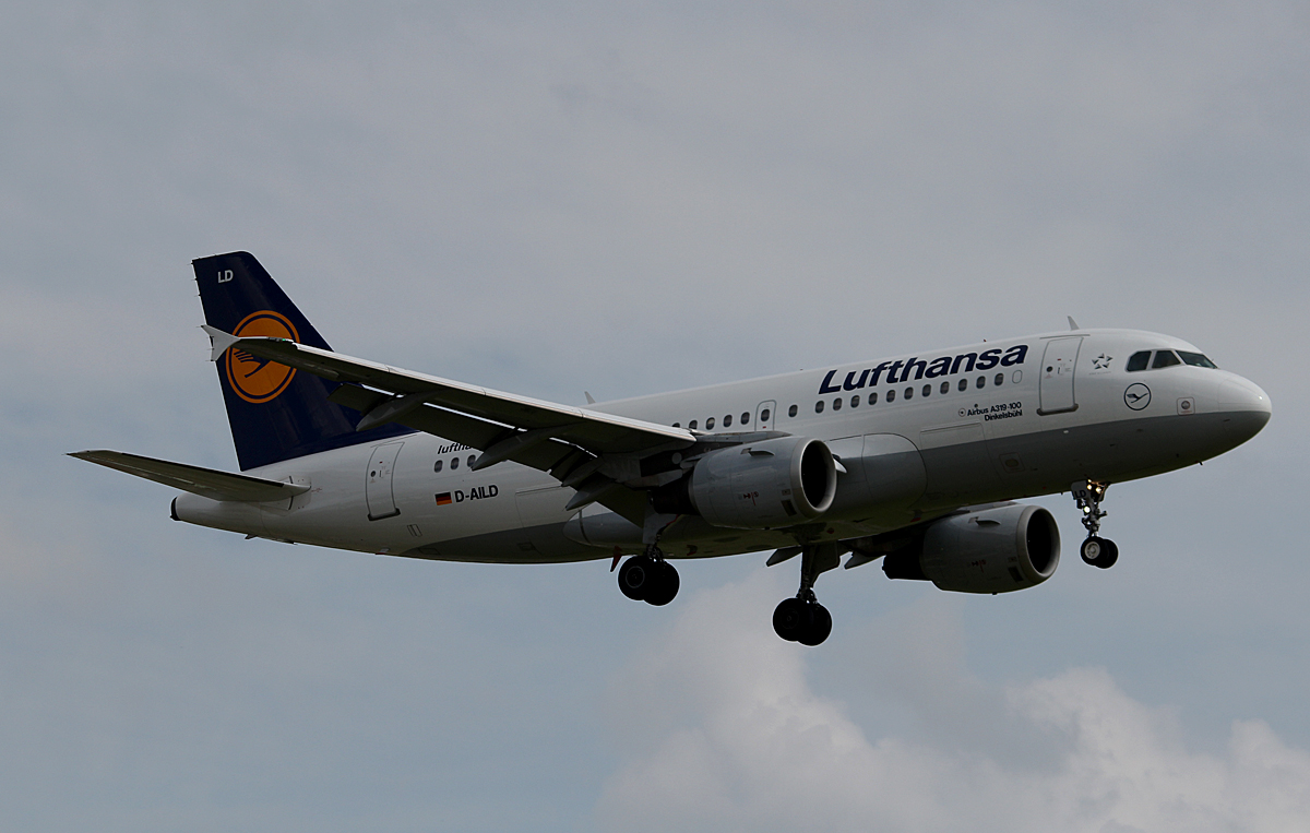 Lufthansa A 319-114 D-AILD  Dinkelsbhl  bei der Landung in Berlin-Tegel am 09.05.2014