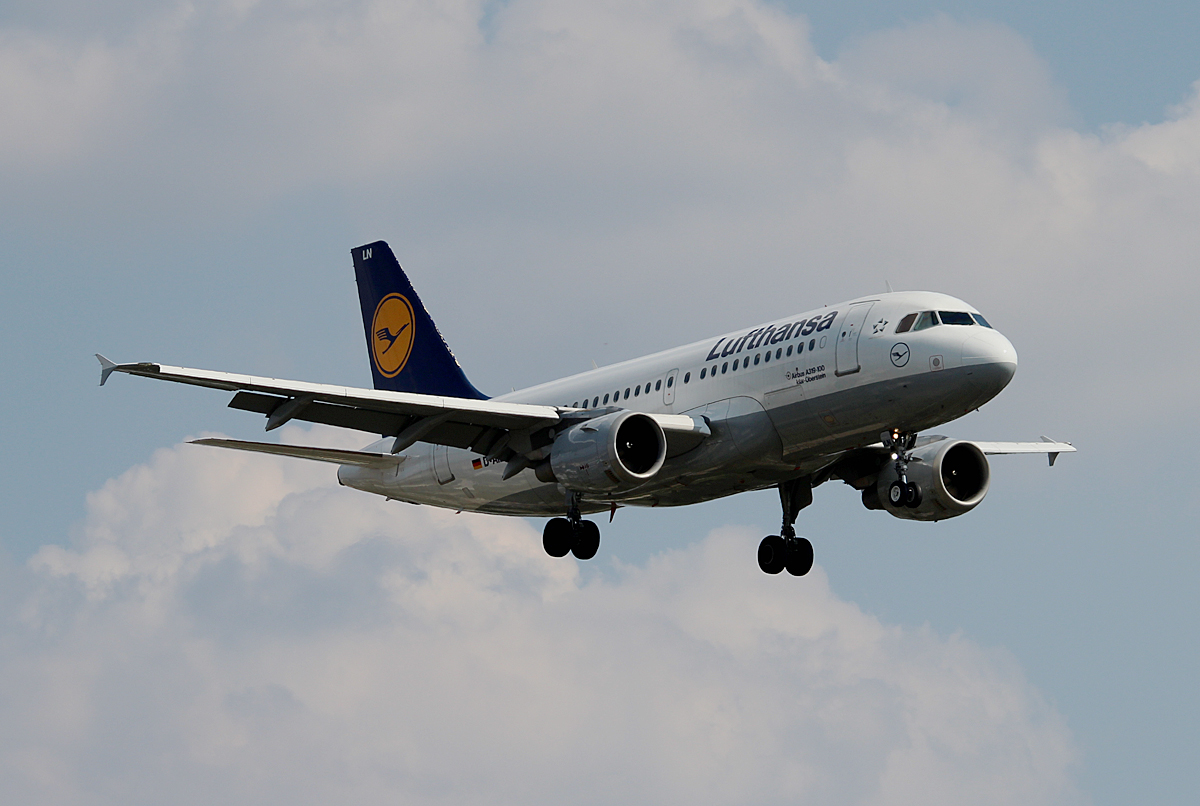 Lufthansa A 319-114 D-AILN bei der Landung in Berlin-Tegel am 08.08.2014