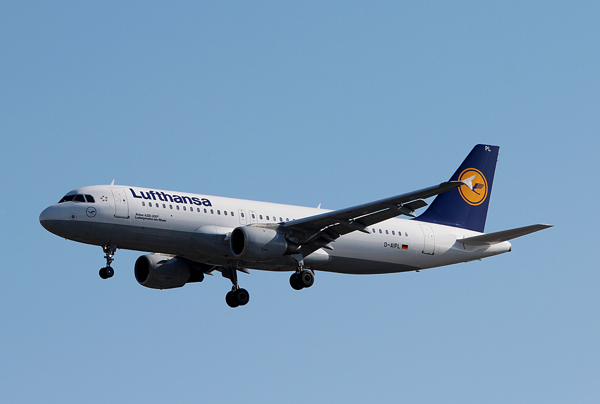 Lufthansa A 320-211 D-AIPL  Ludwigshafen am Rhein  bei der Landung in Berlin-Tegel am 11.07.2015