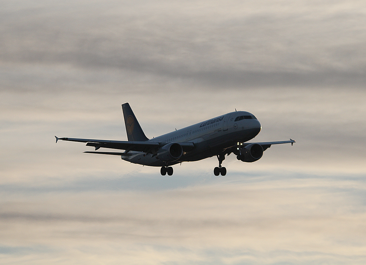 Lufthansa A 320-214 D-AIZC bei der Landung in Berlin-Tegel am 08.02.2014