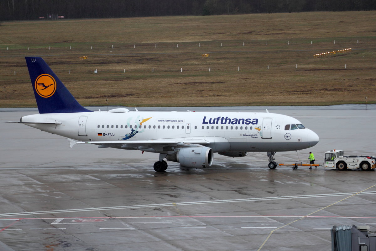 Lufthansa, Airbus A319-100, D-AILU. Köln-Bonn (CGN/EDDK) am 13.03.2019. 