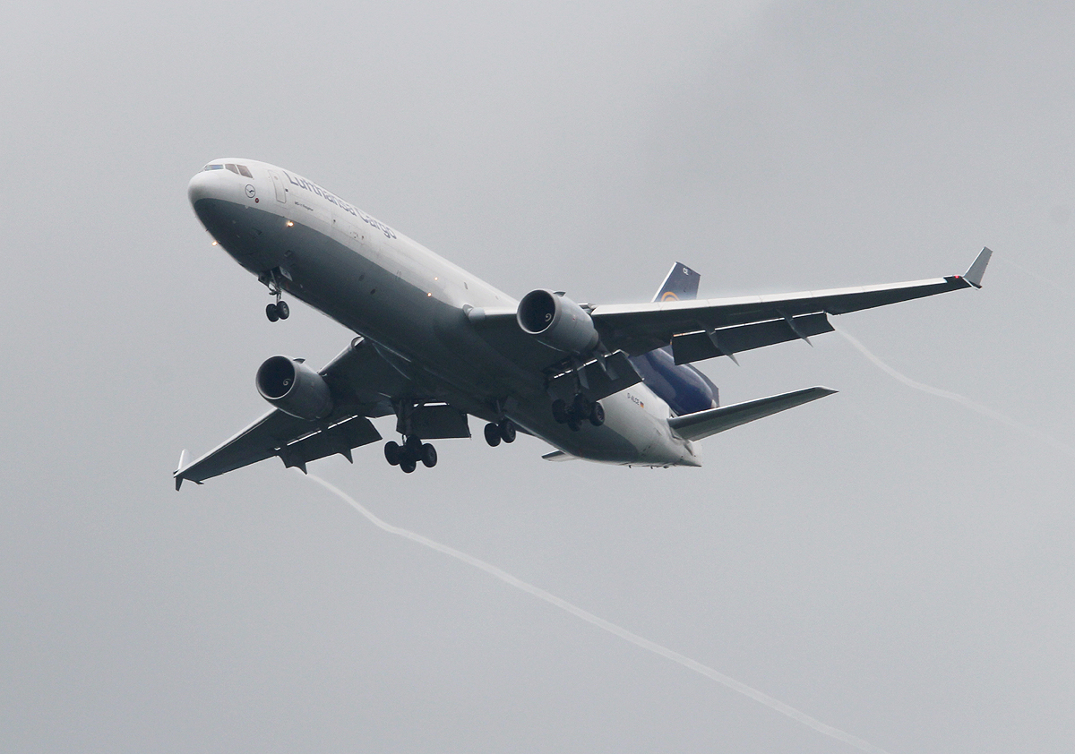 Lufthansa Cargo MD-11F D-ALCE bei der Landung in Frankfurt am 09.06.2013
