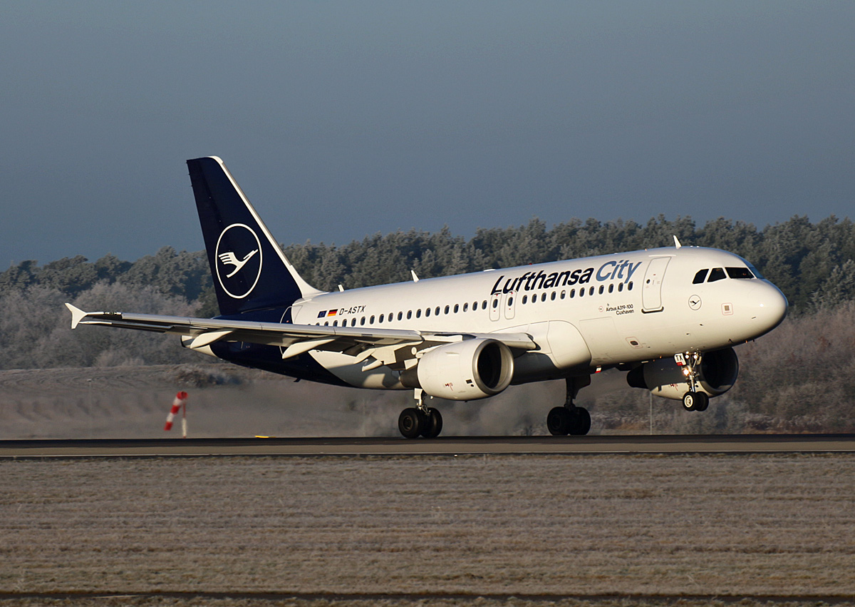 Lufthansa City Airlines, Airbus A 319-112, D-ASTX  Cuxhaven , BER, 19.01.2025