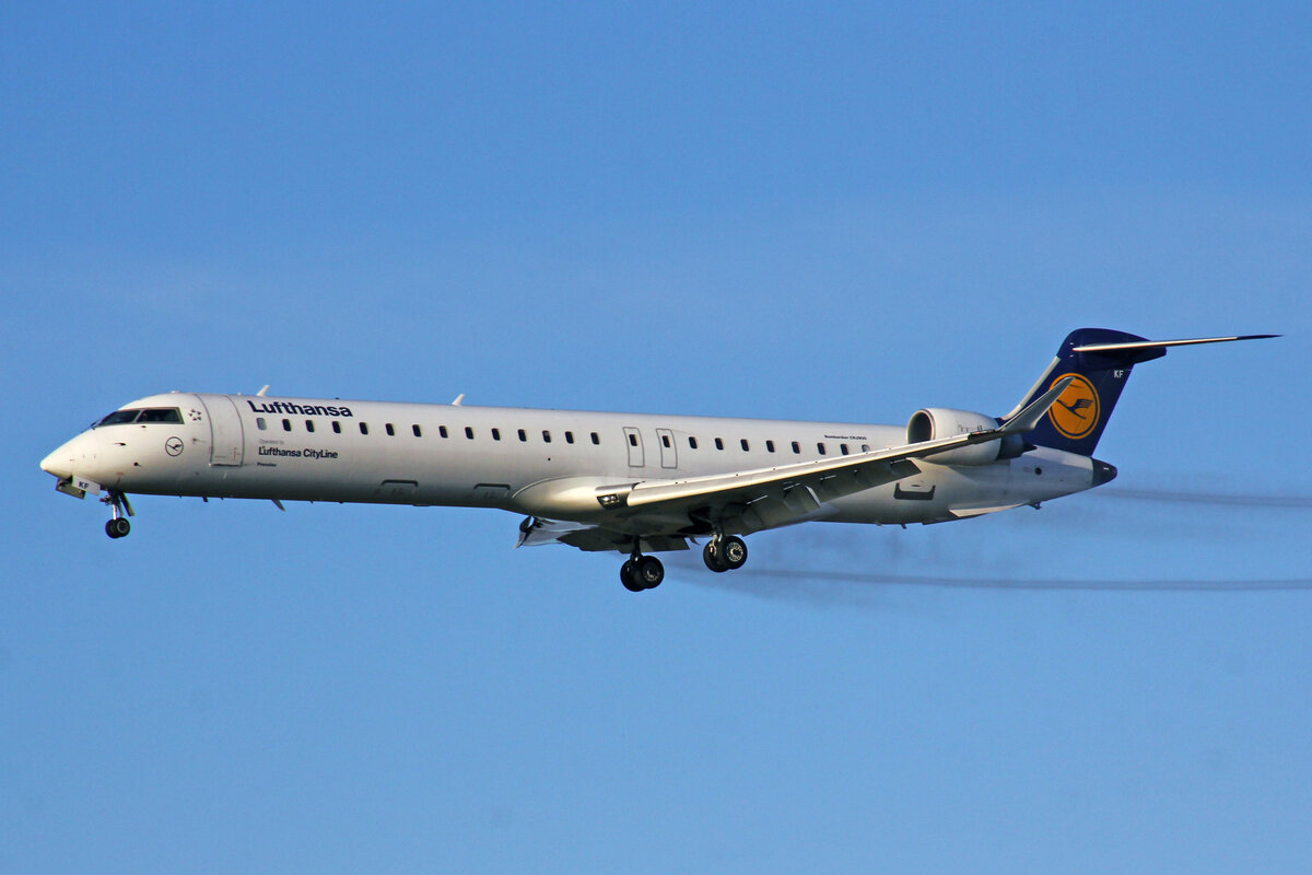 Lufthansa CityLine, D-ACKF, Bombardier CRJ-900, msn: 15083,  Prenzlau , 23.Oktober 2021, ZRH Zürich, Switzerland.