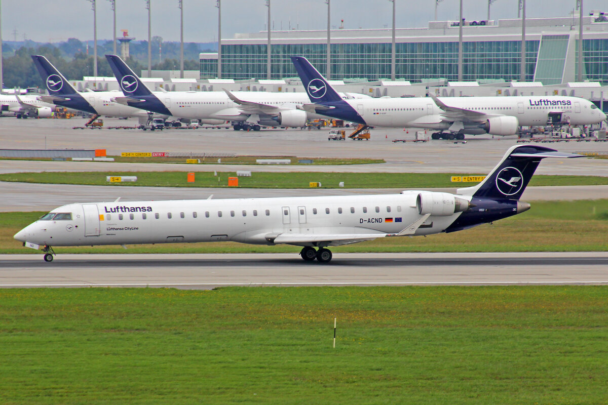 Lufthansa CityLine, D-ACND, Bombardier CRJ-900LR, msn: 15238,  Meersburg , 11.September 2022, MUC München, Germany.