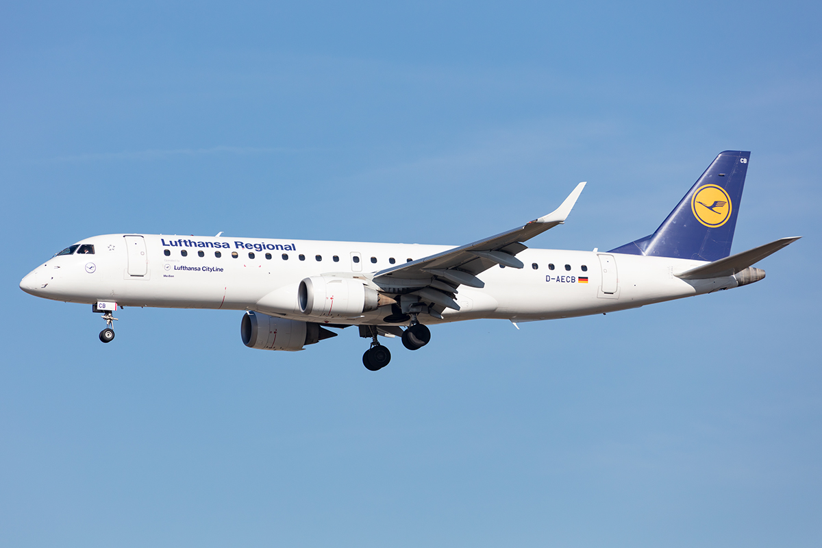 Lufthansa-CityLine, D-AECB, Embraer, ERJ-190, 21.02.2021, FRA, Frankfurt, Germany