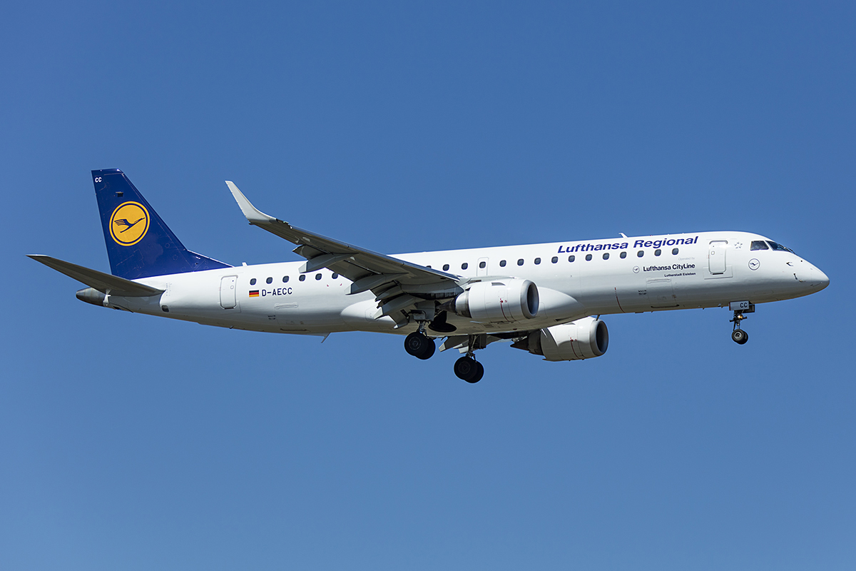 Lufthansa - CityLine, D-AECC, Embraer, ERJ-190, 19.04.2019, FRA, Frankfurt, Germany 




