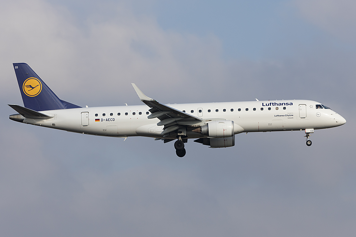 Lufthansa - CityLine, D-AECD, Embraer, 190LR, 19.01.2019, ZRH, Zürich, Switzerland




