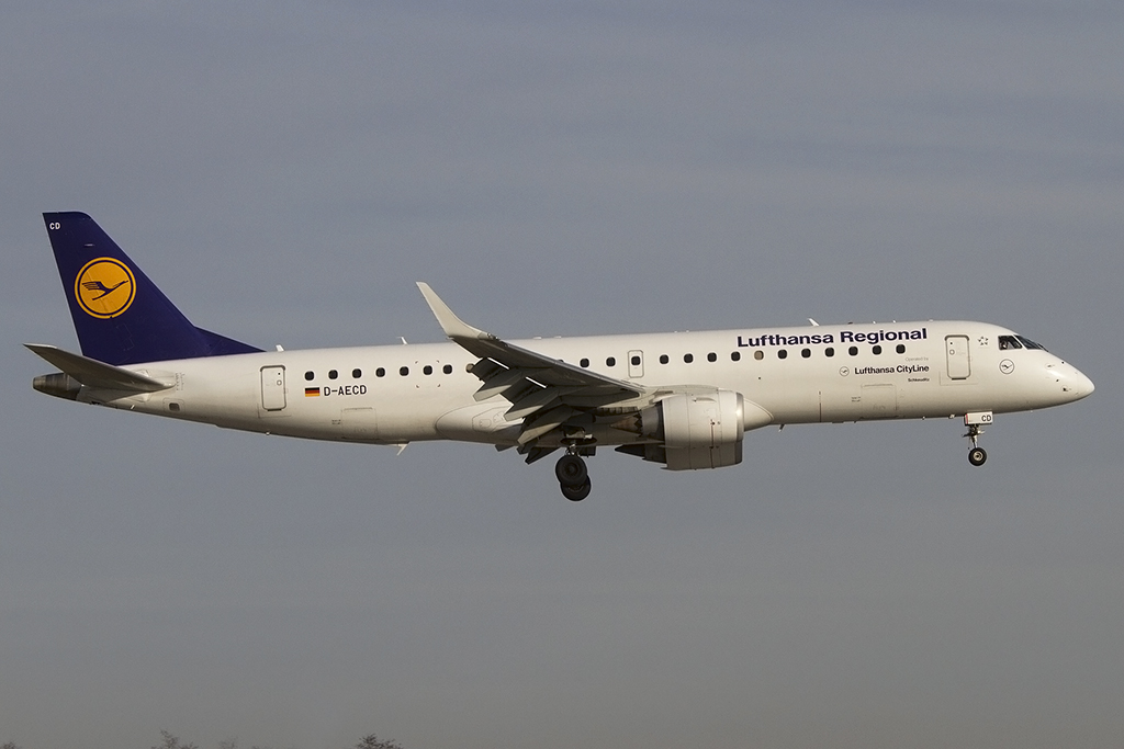 Lufthansa - CityLine, D-AECD, Embraer, ERJ-190, 06.01.2015, BSL, Basel, Switzerland 


