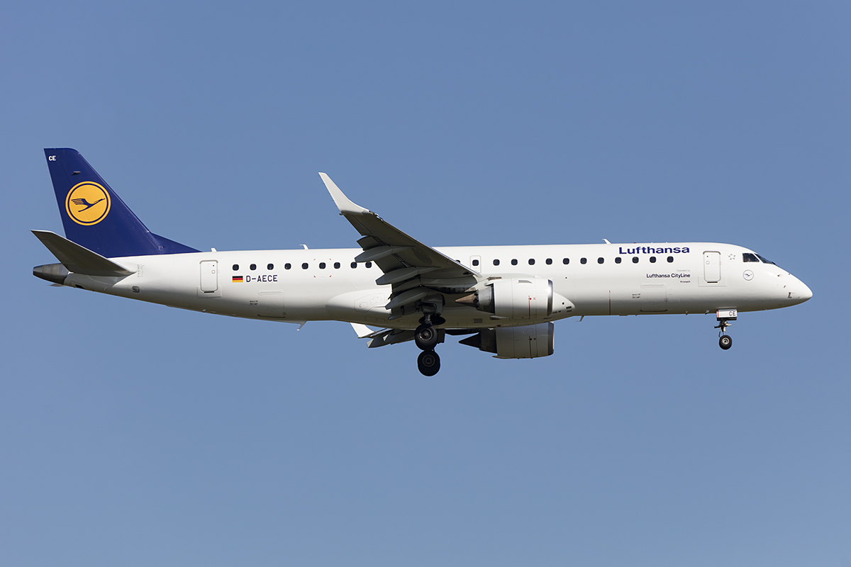 Lufthansa - CityLine, D-AECE, Embraer, ERJ-190, 18.04.2018, FRA, Frankfurt, Germany



