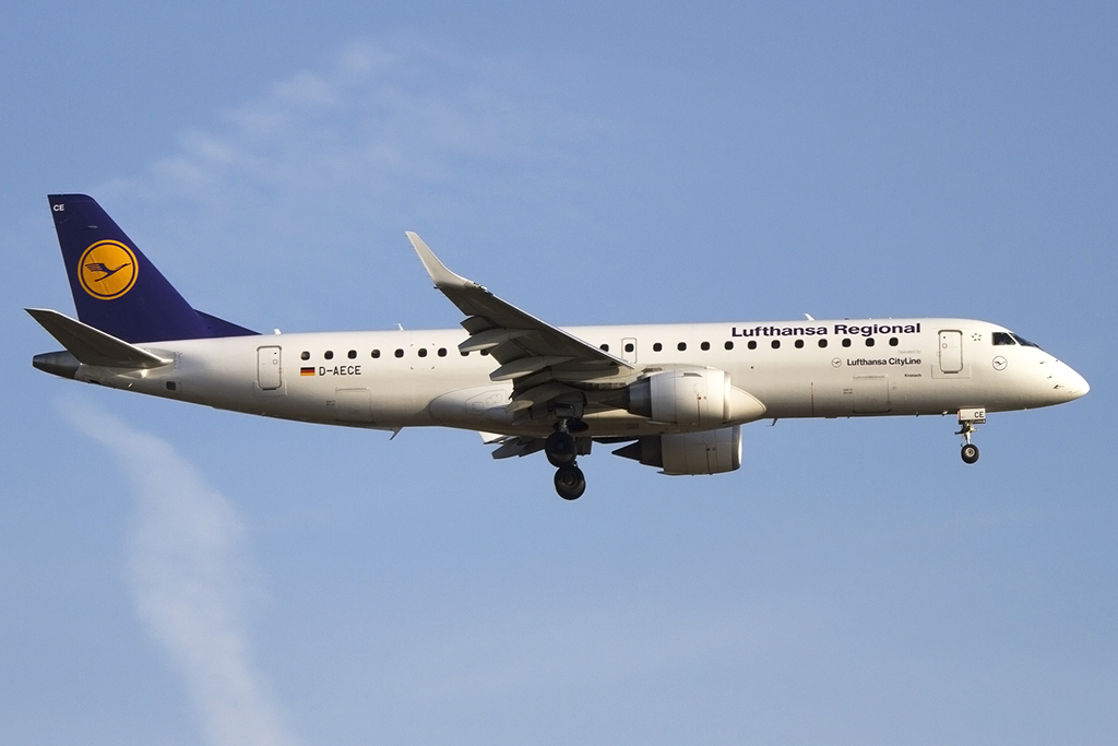 Lufthansa - CityLine, D-AECE, Embraer, 190LR, 19.04.2015, FRA, Frankfurt, Germany 


