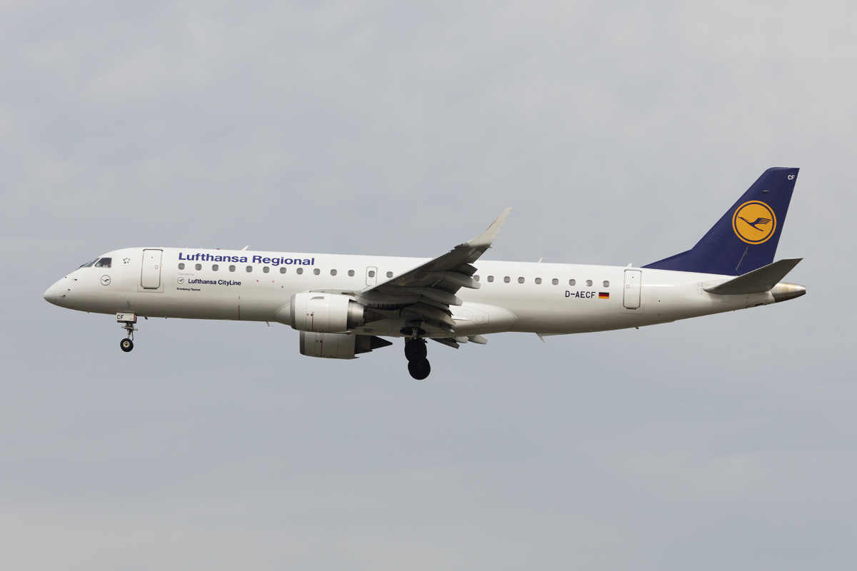 Lufthansa - CityLine, D-AECF, Embraer, ERJ-190, 01.04.2017, FRA, Frankfurt, Germany 

