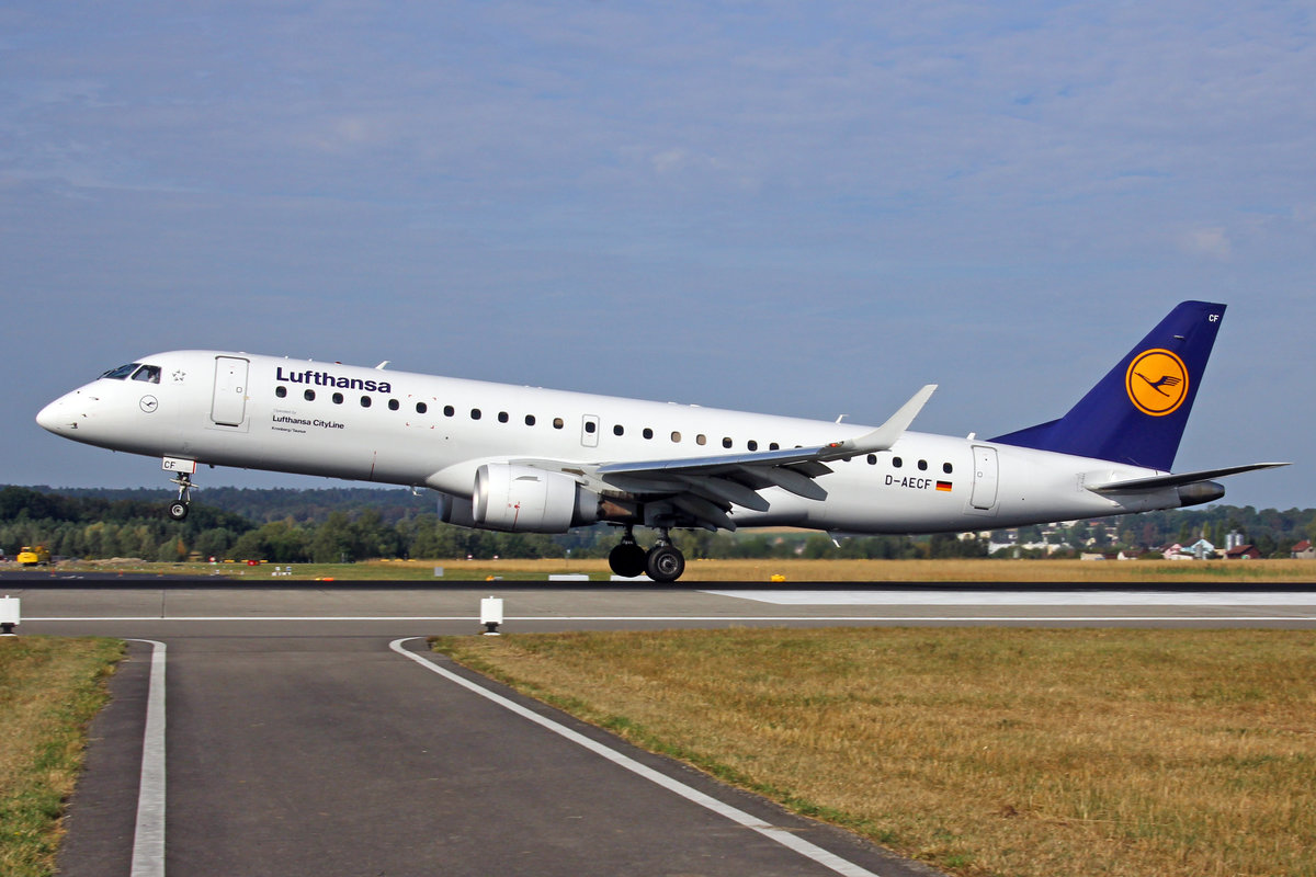 Lufthansa CityLine, D-AECF, Embraer Emb-190LR, msn: 19000359,  Kronberg/Taunus , 01.August 2018, ZRH Zürich, Switzerland.
