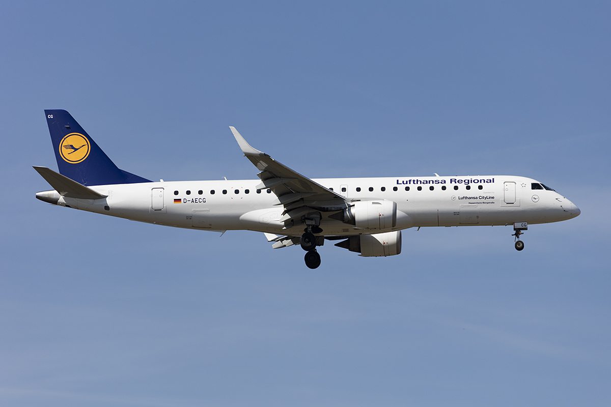 Lufthansa - CityLine, D-AECG, Embraer, ERJ-190, 07.04.2018, FRA, Frankfurt, Germany


