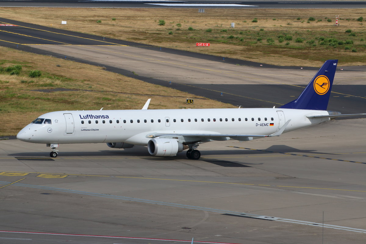 Lufthansa CityLine, Embraer ERJ-195, D-AEMC. Köln-Bonn (CGN/EDDK) am 07.07.2019.