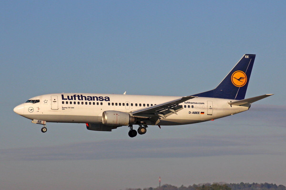 Lufthansa, D-ABEE, Boeing 737-330, 28.April 2016,  Ulm , ZRH Zürich, Switzerland.
