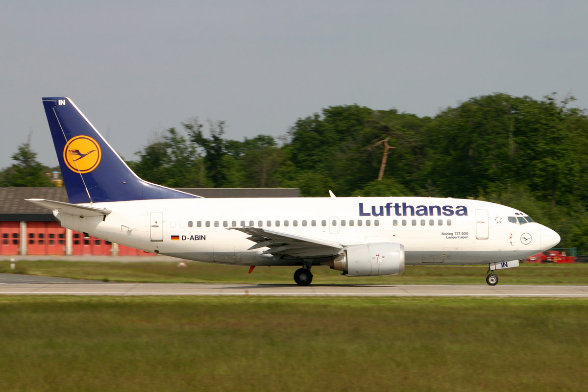 Lufthansa, D-ABIN, Boeing, B737-530, msn: 24938/2023,  Langenhagen , 19.Mai 2005, FRA Frankfurt, Germany.