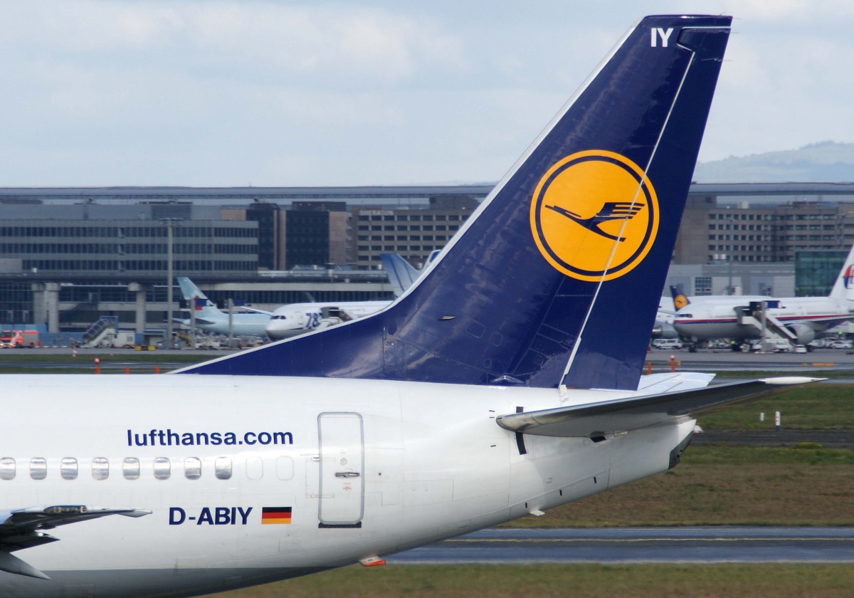 Lufthansa, D-ABIY  Lingen , Boeing, 737-500 (Seitenleitwerk/Tail), 18.04.2014, FRA-EDDF, Frankfurt, Germany 