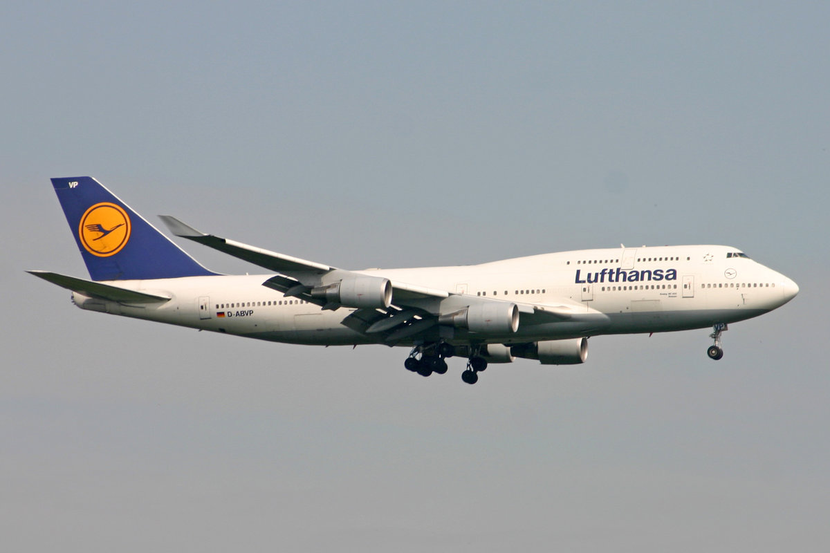 Lufthansa, D-ABVP, Boeing B747-430, msn: 28284/1103,  Bremen , 19.Mai 2005, FRA Frankfurt, Germany.