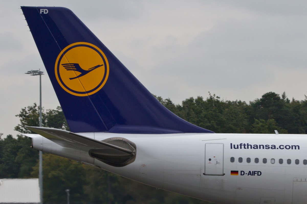 Lufthansa, D-AIFD  Gießen , Airbus, A 340-300 (Seitenleitwerk/Tail), 15.09.2014, FRA-EDDF, Frankfurt, Germany 